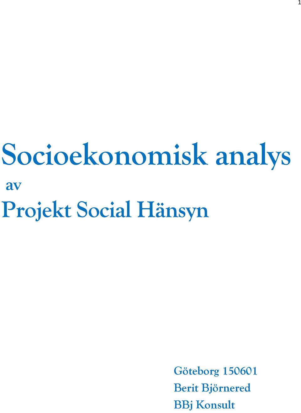 Social Hänsyn Göteborg