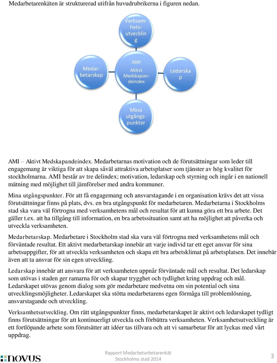 AMI består av tre delindex; motivation, ledarskap och styrning och ingår i en nationell mätning med möjlighet till jämförelser med andra kommuner. Mina utgångspunkter.