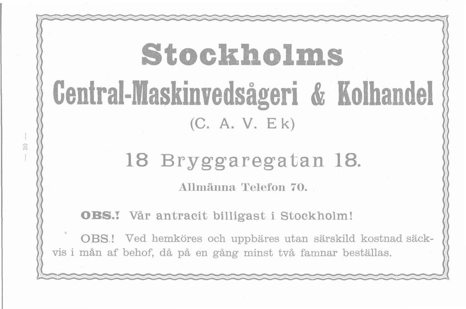 : Var antracit billigast i Stockholm! Ii L 1 6: / OBS.