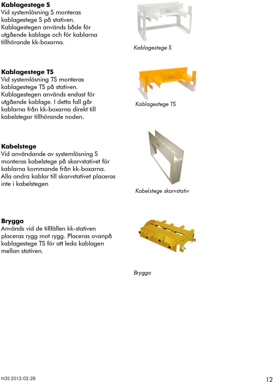 I detta fall går kablarna från kk-boxarna direkt till kabelstegar tillhörande noden.