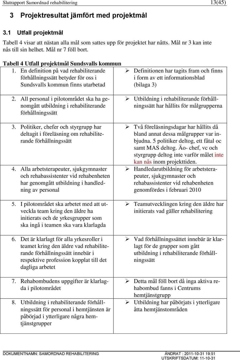 En definition på vad rehabiliterande förhållningssätt betyder för oss i Sundsvalls kommun finns utarbetad 2.