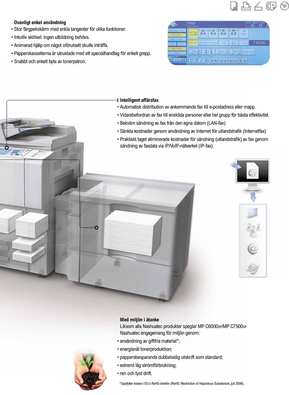 Intelligent affärsfax Automatisk distribution av ankommande fax till e-postadress eller mapp. Vidarebefordran av fax till enskilda personer eller hel grupp för bästa effektivitet.