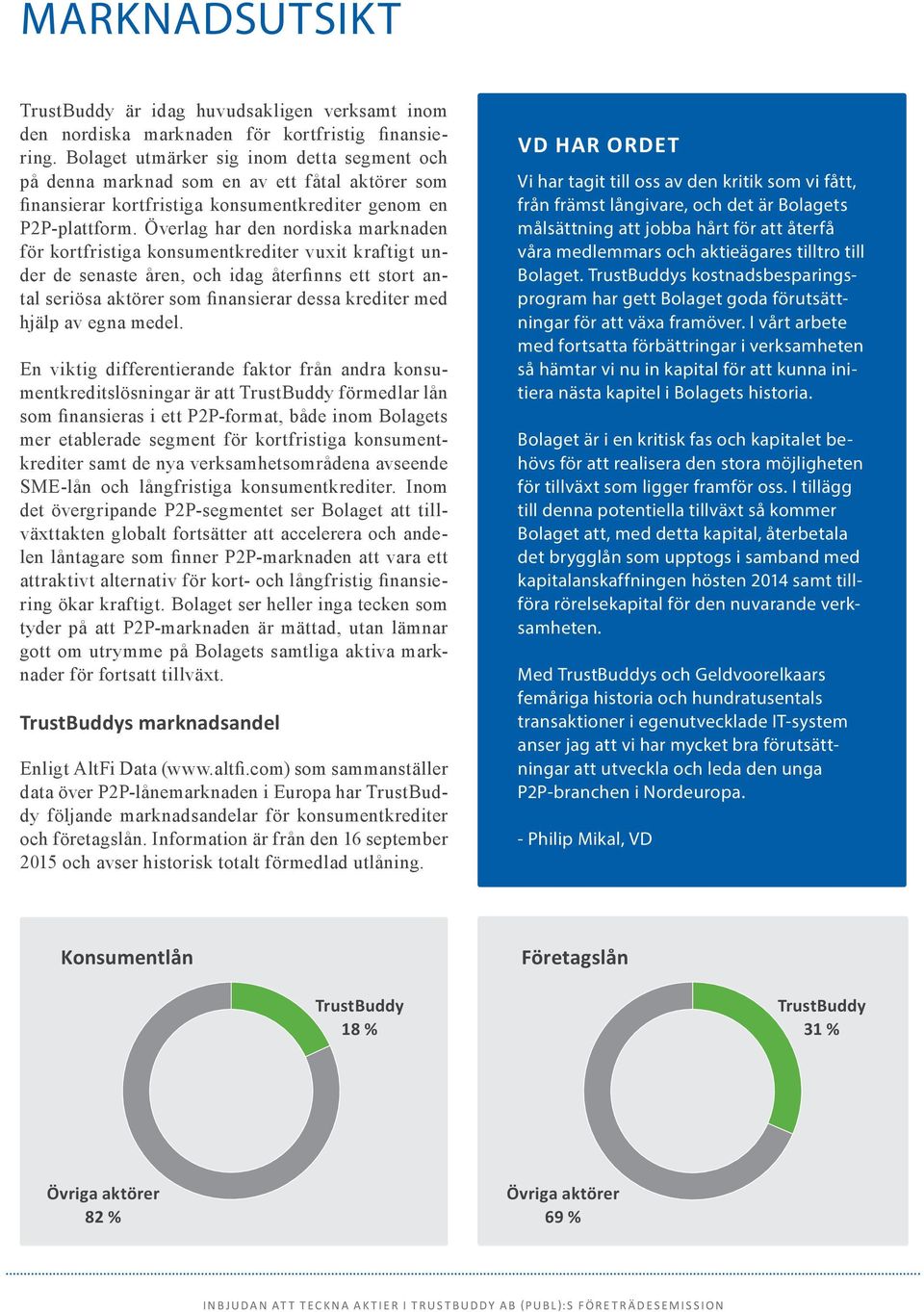 Överlag har den nordiska marknaden för kortfristiga konsumentkrediter vuxit kraftigt under de senaste åren, och idag återfinns ett stort antal seriösa aktörer som finansierar dessa krediter med hjälp