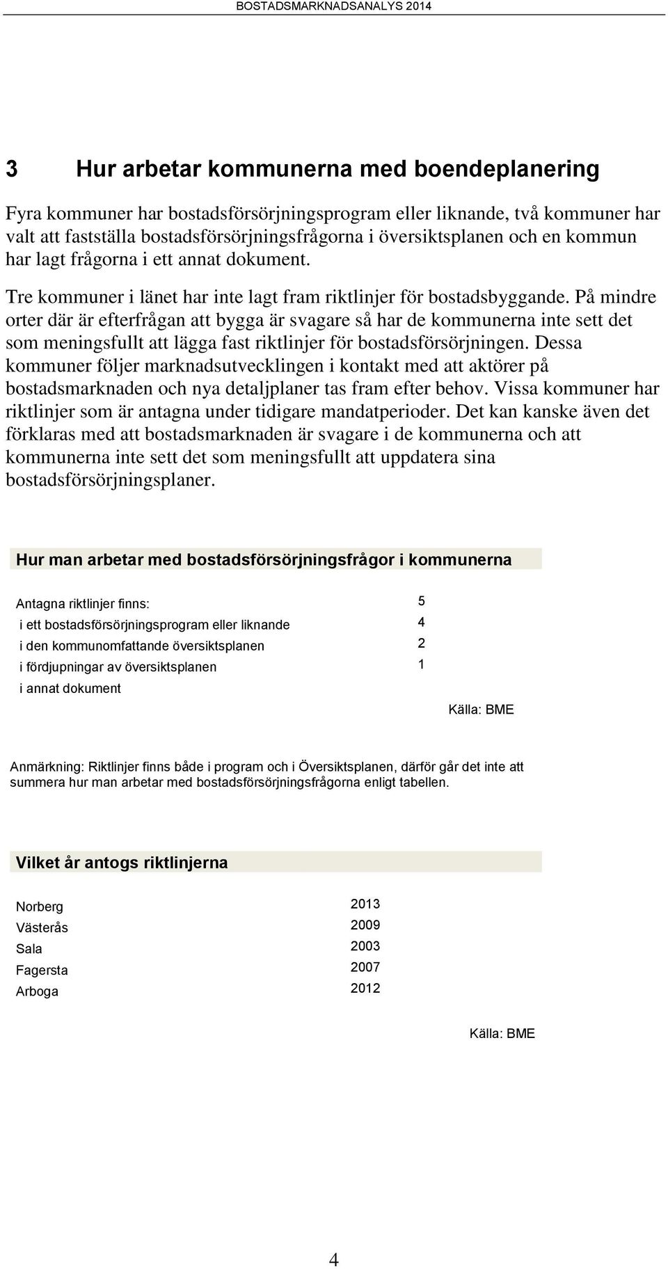 På mindre orter där är efterfrågan att bygga är svagare så har de kommunerna inte sett det som meningsfullt att lägga fast riktlinjer för bostadsförsörjningen.