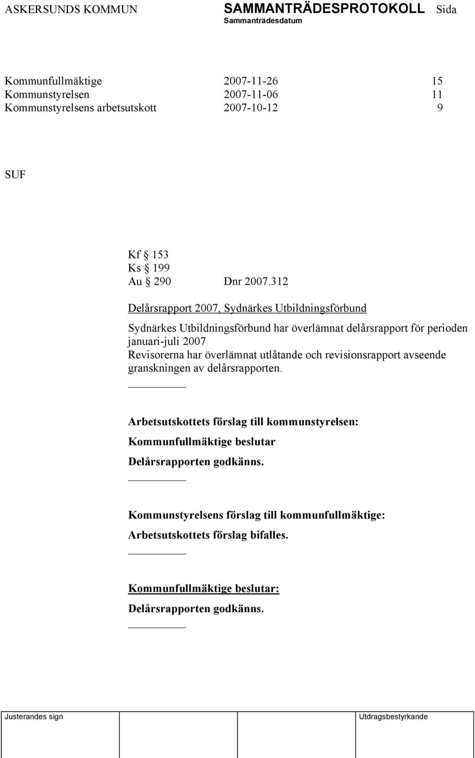 Revisorerna har överlämnat utlåtande och revisionsrapport avseende granskningen av delårsrapporten.