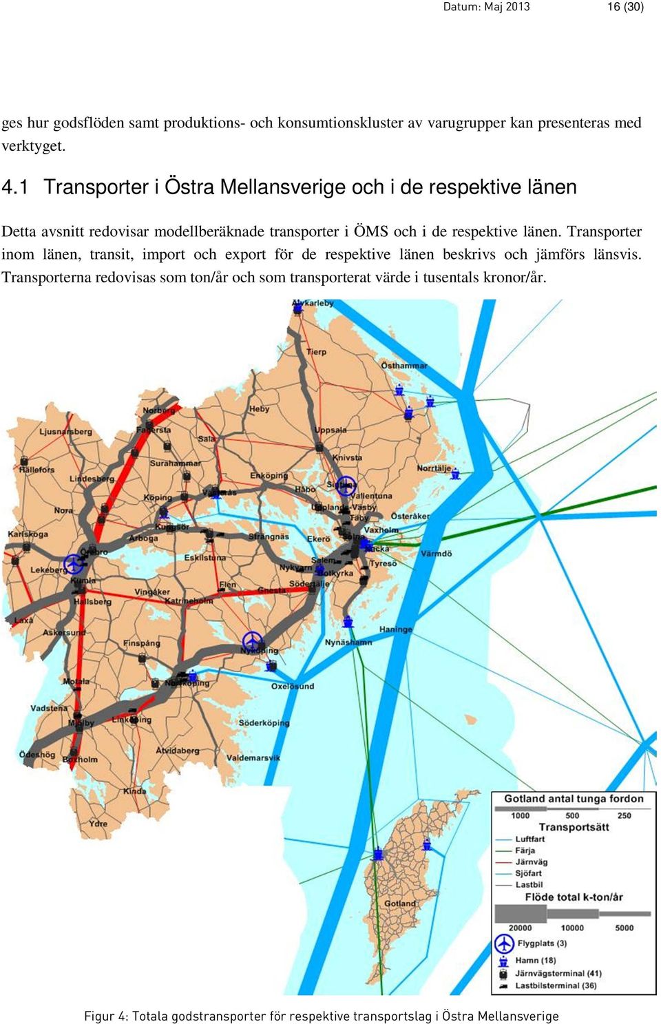 respektive länen. Transporter inom länen, transit, import och export för de respektive länen beskrivs och jämförs länsvis.