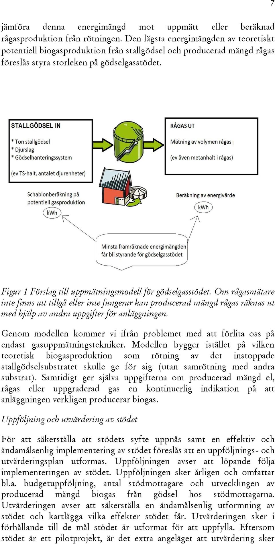 7 Figur 1 Förslag till uppmätningsmodell för gödselgasstödet.