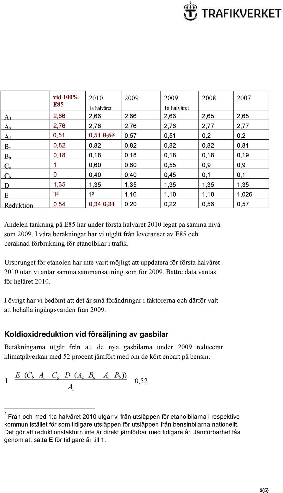 I våra eräkningar har vi utgått från leveranser av E85 och eräknad förrukning för etanolilar i trafik.