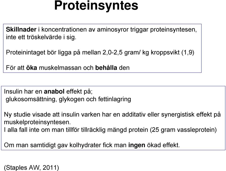 på; glukosomsättning, glykogen och fettinlagring Ny studie visade att insulin varken har en additativ eller synergistisk effekt på