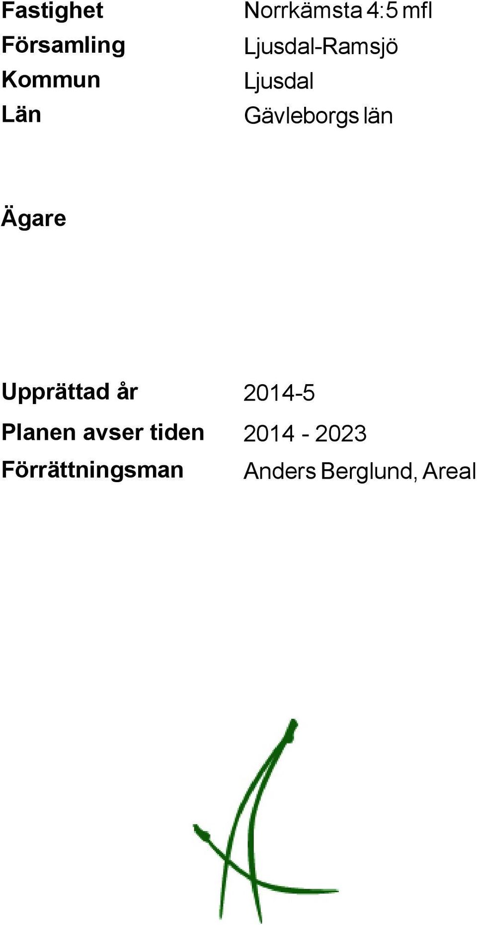 län Ägare Upprättad år Planen avser tiden