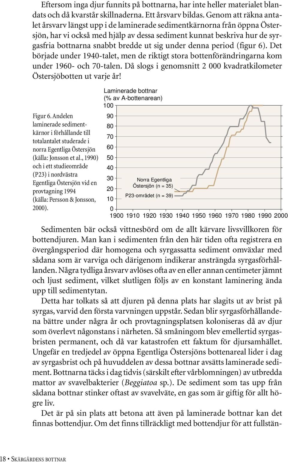 sig under denna period (figur 6). Det började under 1940-talet, men de riktigt stora bottenförändringarna kom under 1960- och 70-talen.