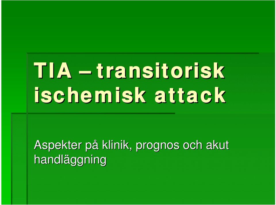 Aspekter påp klinik,