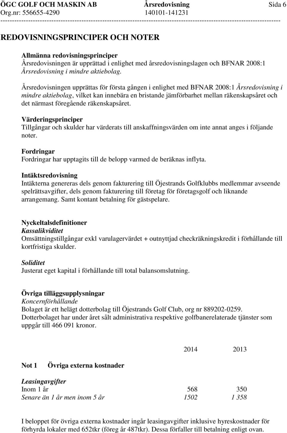 Årsredovisningen upprättas för första gången i enlighet med BFNAR 2008:1 Årsredovisning i mindre aktiebolag, vilket kan innebära en bristande jämförbarhet mellan räkenskapsåret och det närmast