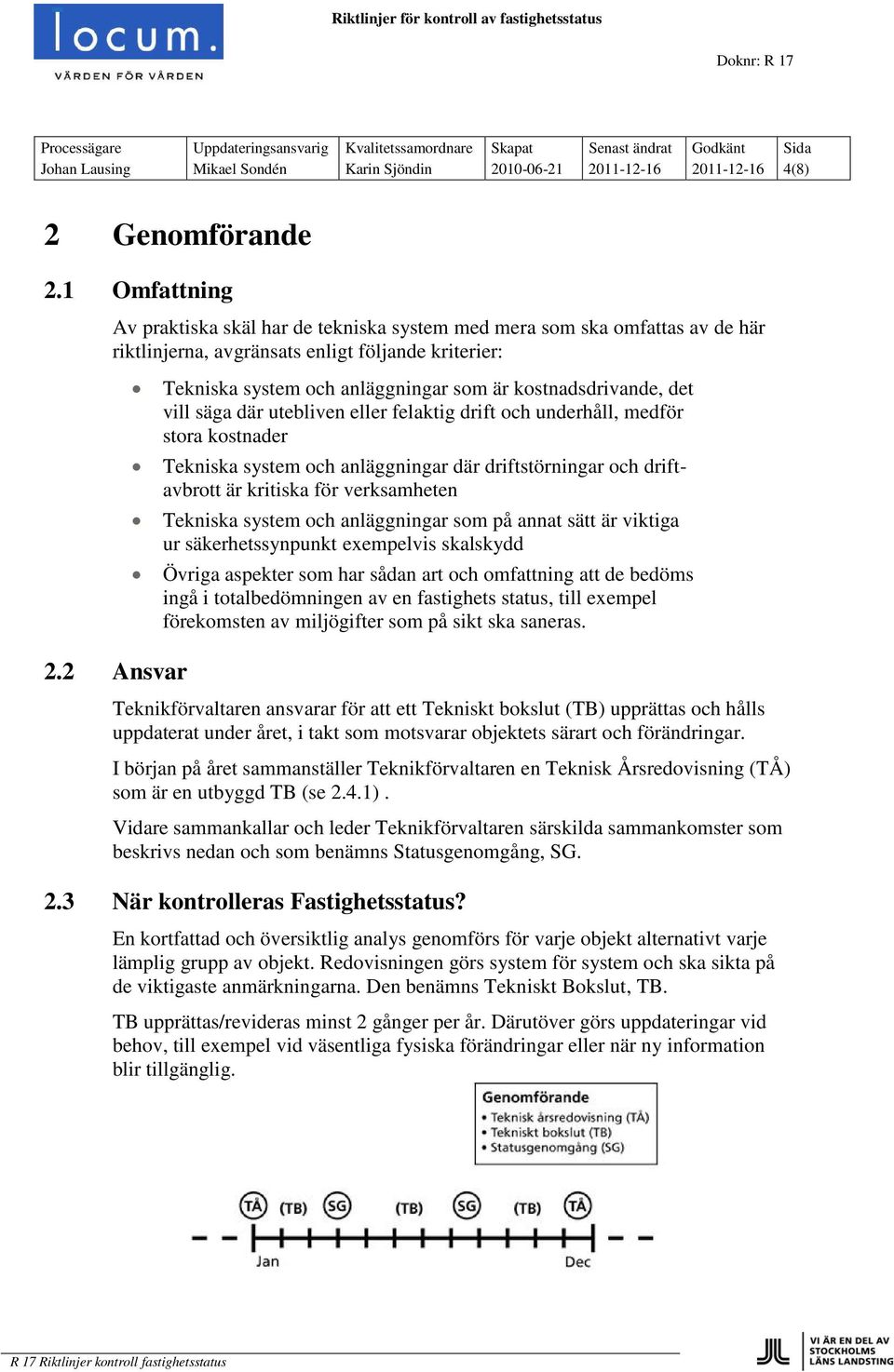 2 Ansvar Tekniska system och anläggningar som är kostnadsdrivande, det vill säga där utebliven eller felaktig drift och underhåll, medför stora kostnader Tekniska system och anläggningar där