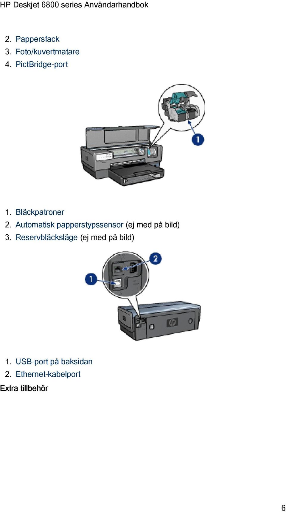 Automatisk papperstypssensor (ej med på bild) 3.
