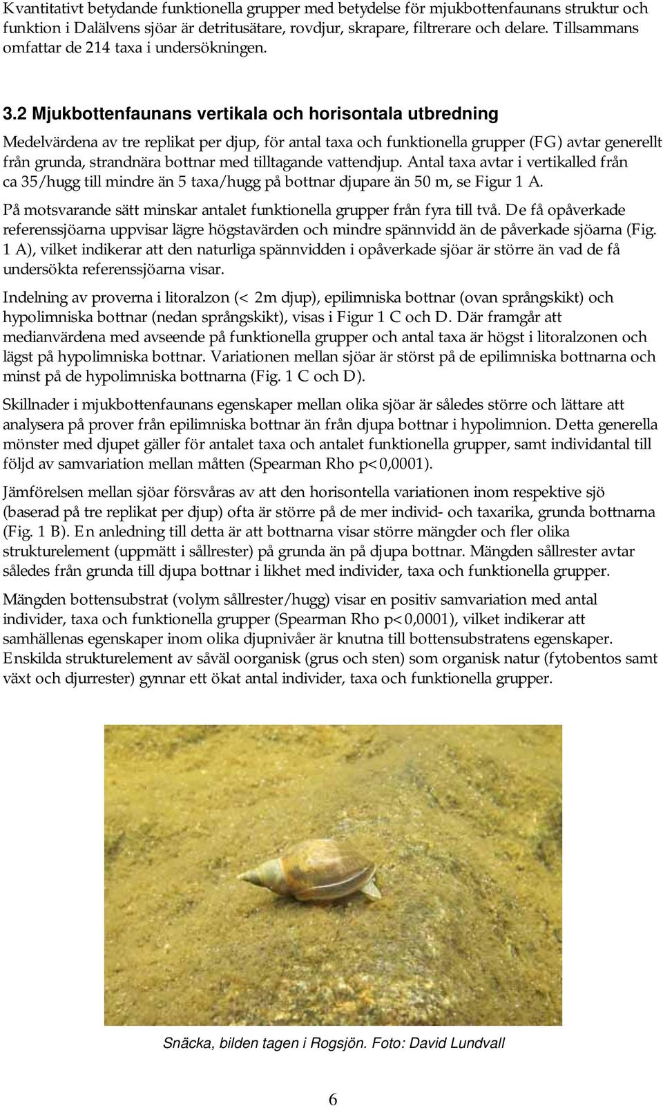 2 Mjukbottenfaunans vertikala och horisontala utbredning Medelvärdena av tre replikat per djup, för antal taxa och funktionella grupper (FG) avtar generellt från grunda, strandnära bottnar med