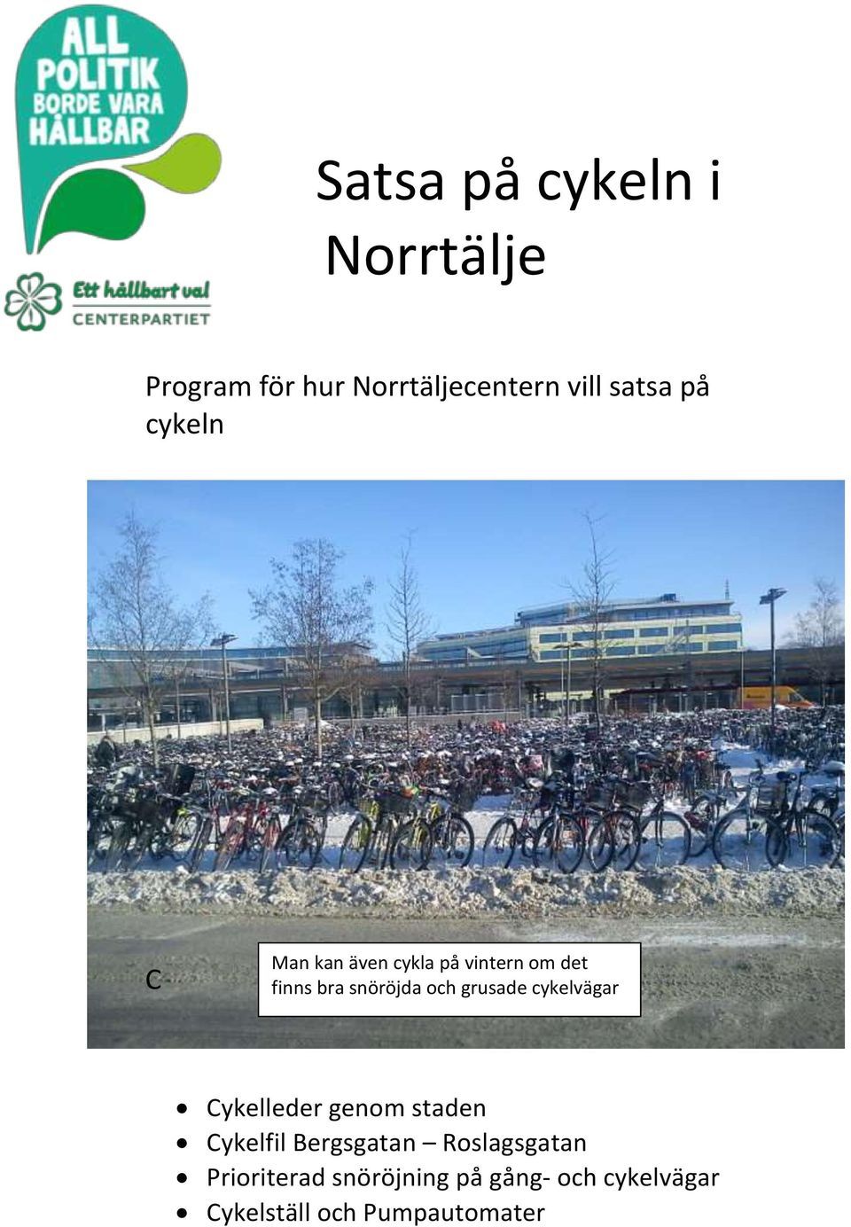 grusade cykelvägar Cykelleder genom staden Cykelfil Bergsgatan