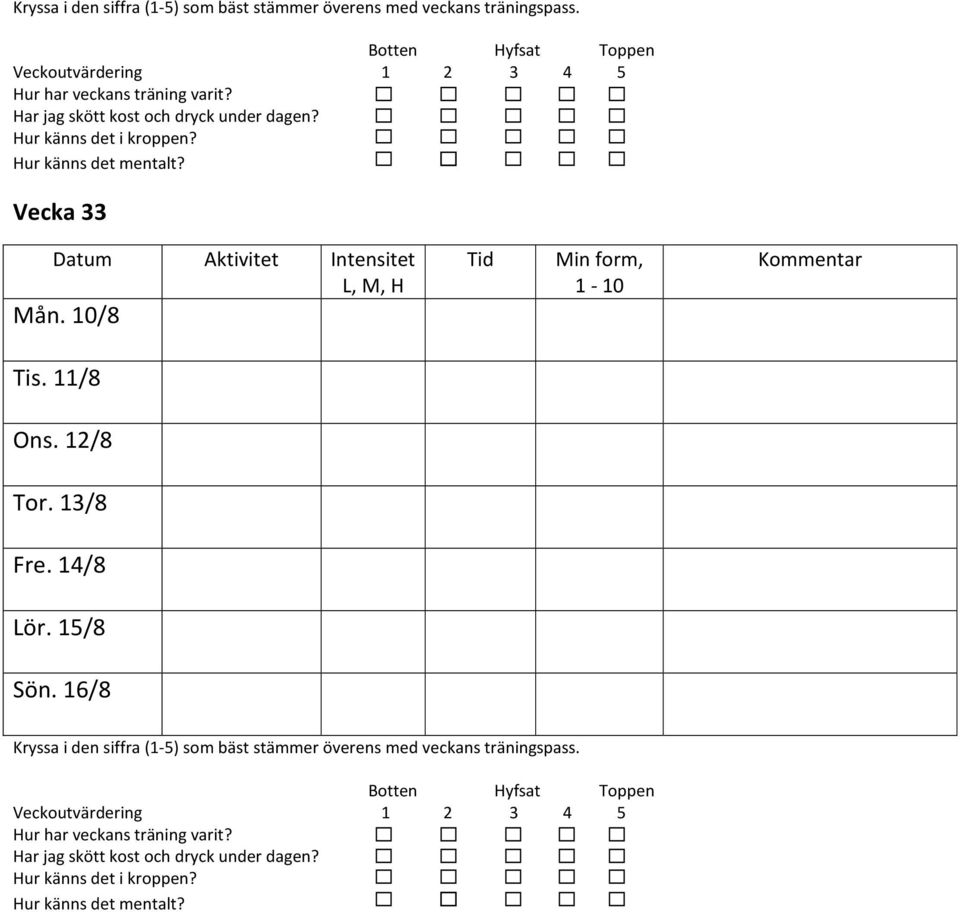 12/8 Tor. 13/8 Fre. 14/8 Lör. 15/8 Sön.