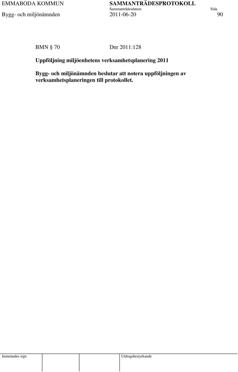 verksamhetsplanering 2011 Bygg- och miljönämnden