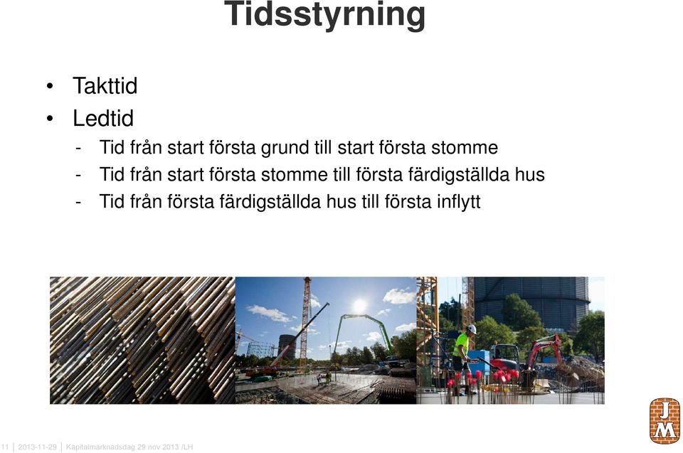 första färdigställda hus - Tid från första färdigställda hus