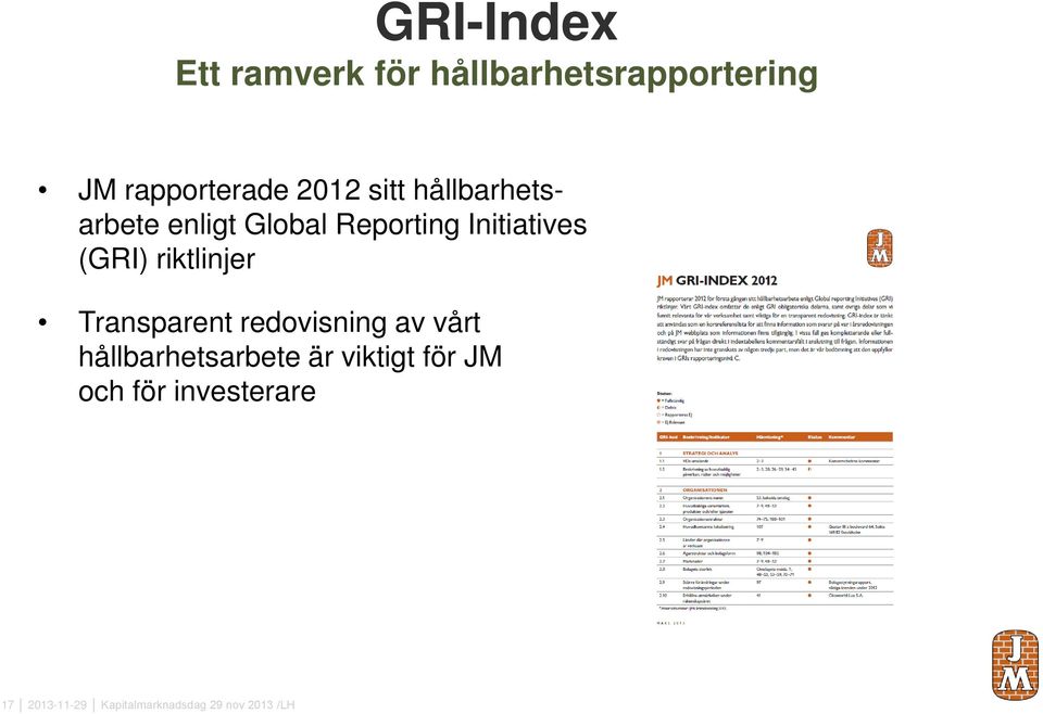 riktlinjer Transparent redovisning av vårt hållbarhetsarbete är