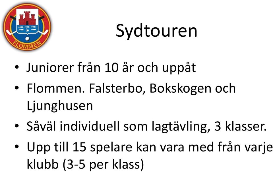 individuell som lagtävling, 3 klasser.