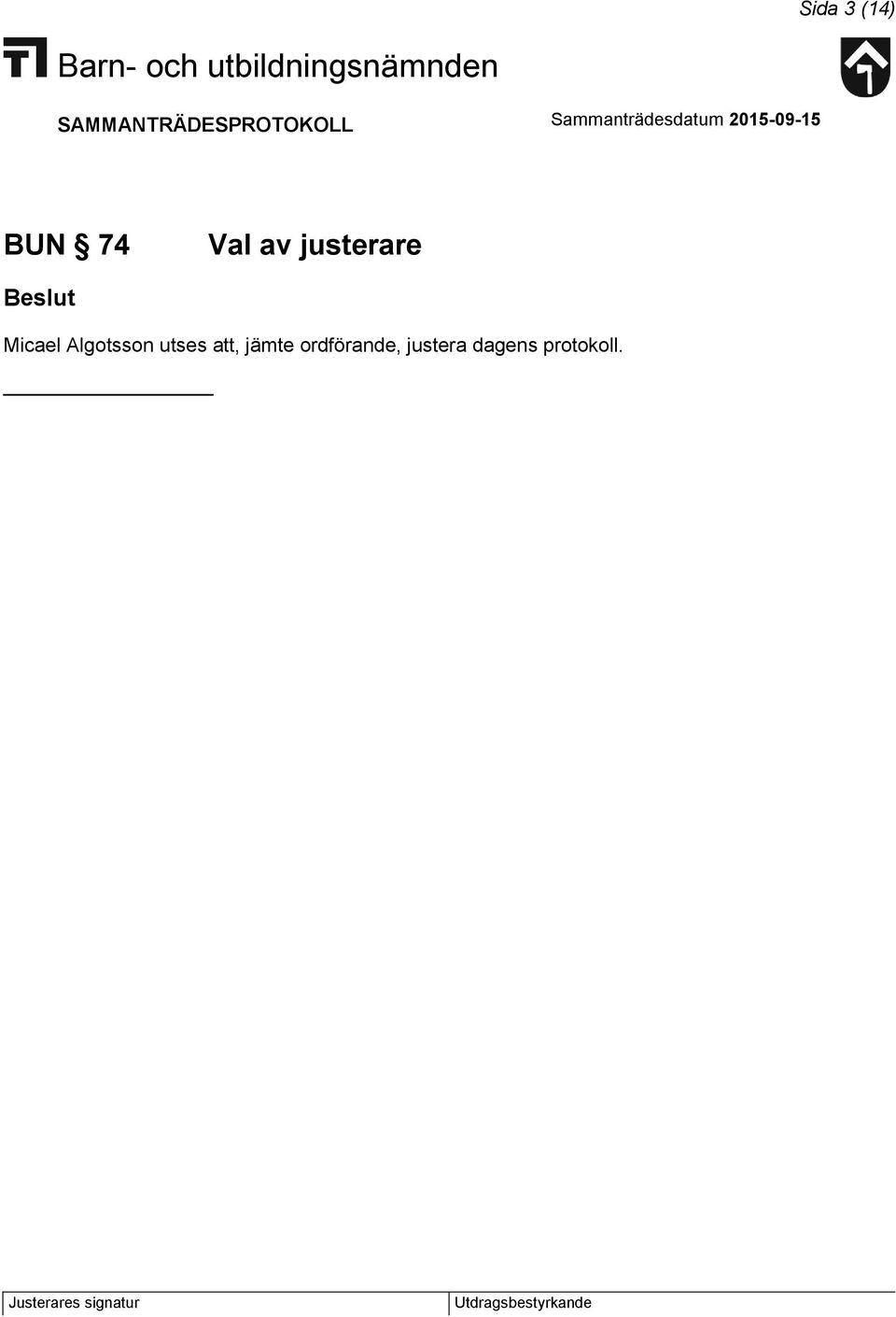 utses att, jämte
