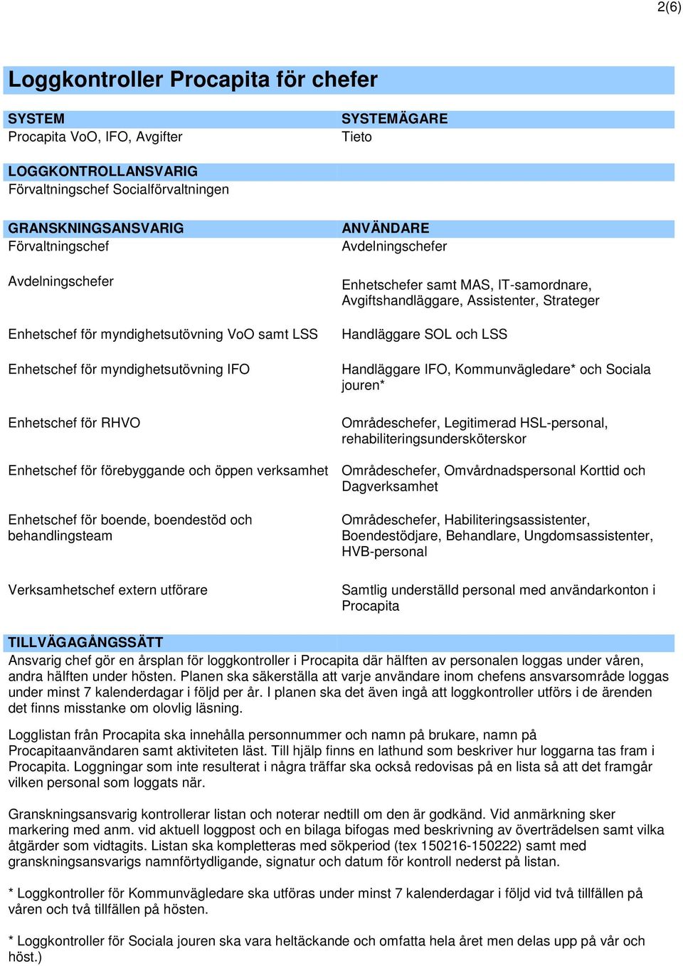 MAS, IT-samordnare, Avgiftshandläggare, Assistenter, Strateger Handläggare SOL och LSS Handläggare IFO, Kommunvägledare* och Sociala jouren* Områdeschefer, Legitimerad HSL-personal,