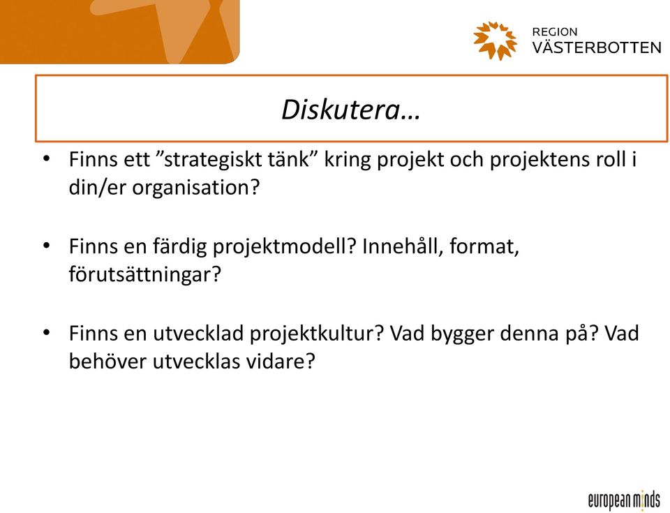 Finns en färdig projektmodell?