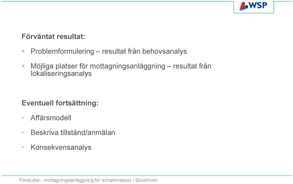 resultat från lokaliseringsanalys Eventuell