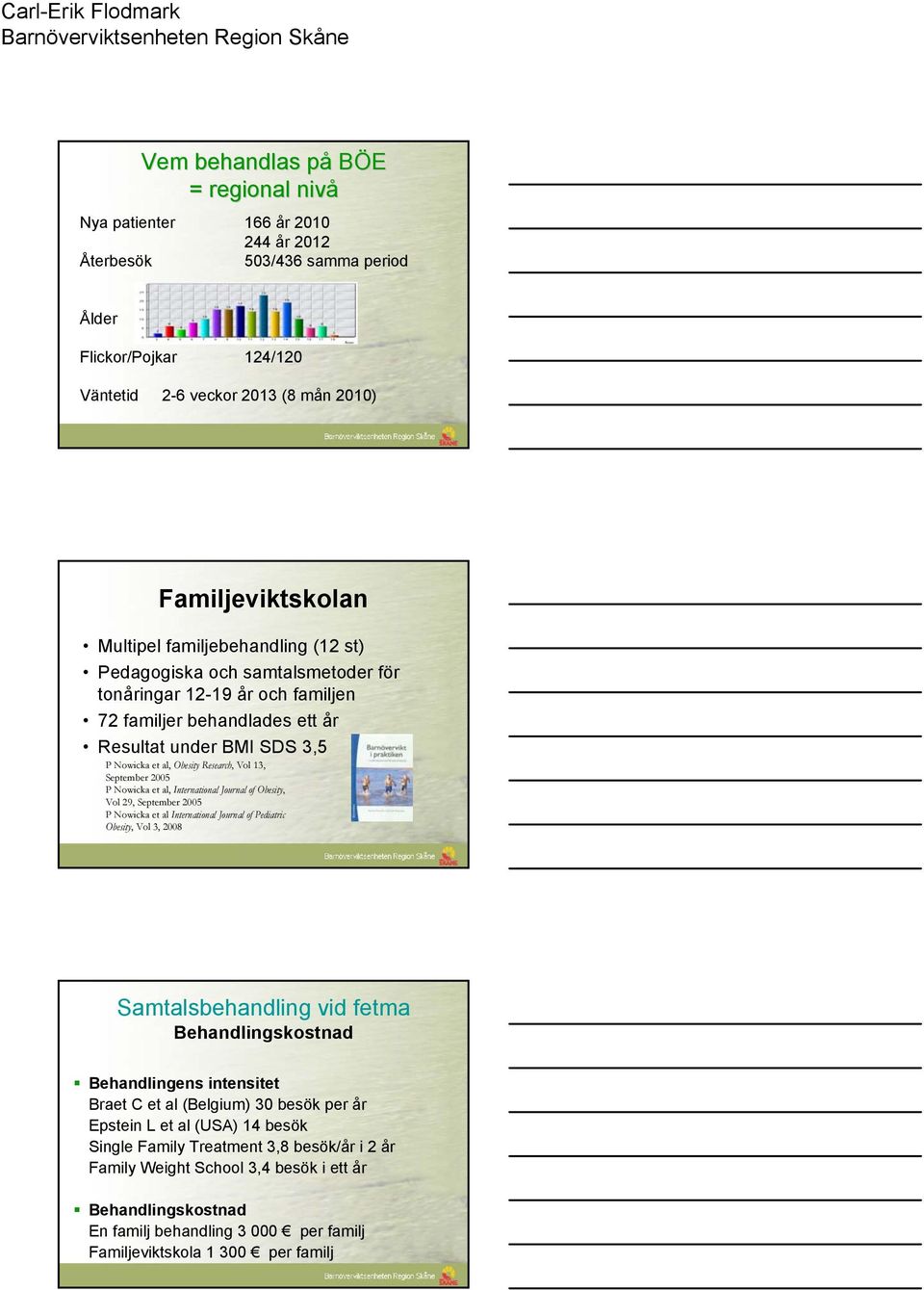 September 2005 P Nowicka et al, International Journal of Obesity, Vol 29, September 2005 P Nowicka et al International Journal of Pediatric Obesity, Vol 3, 2008 Samtalsbehandling vid fetma