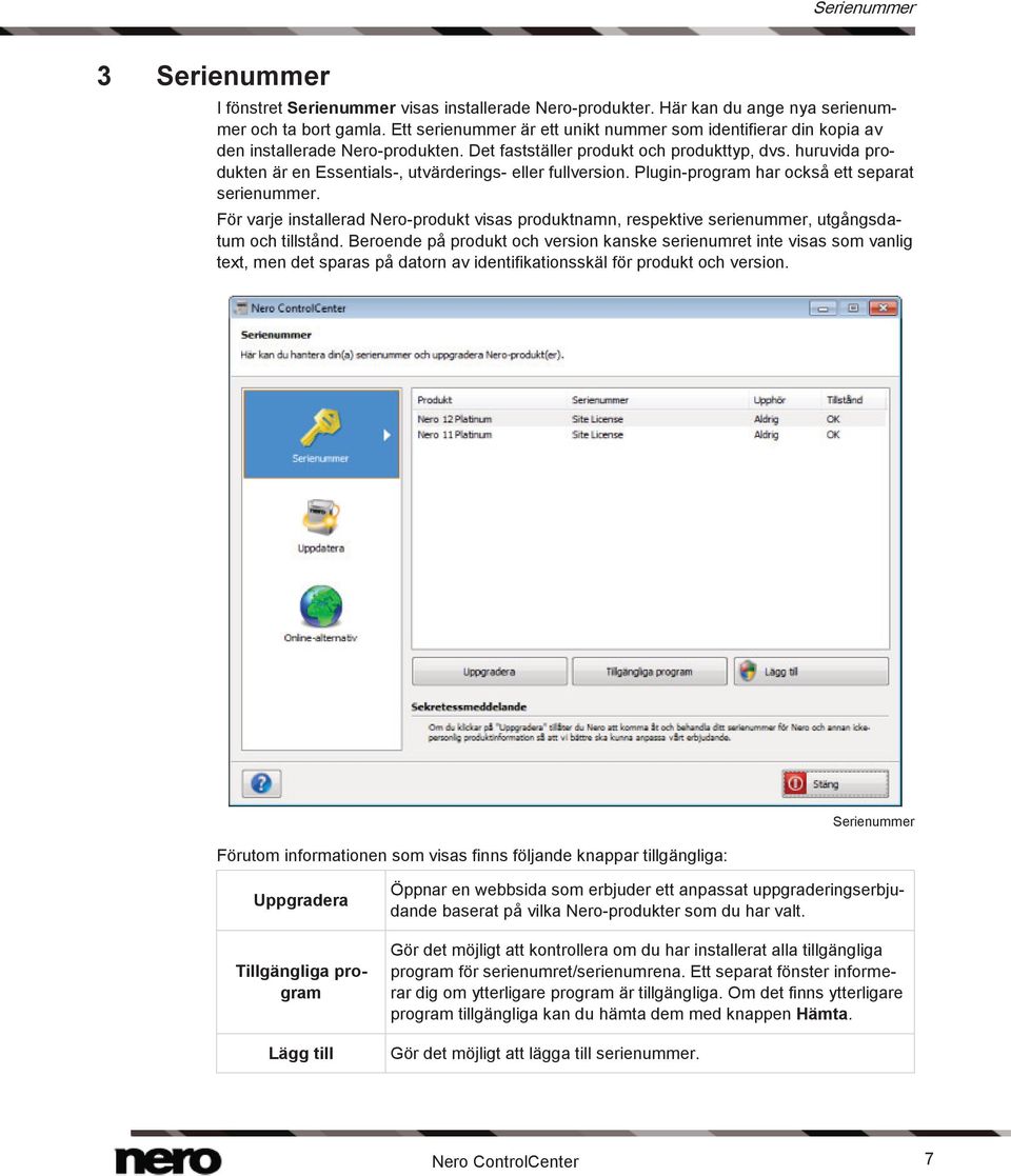 huruvida produkten är en Essentials-, utvärderings- eller fullversion. Plugin-program har också ett separat serienummer.