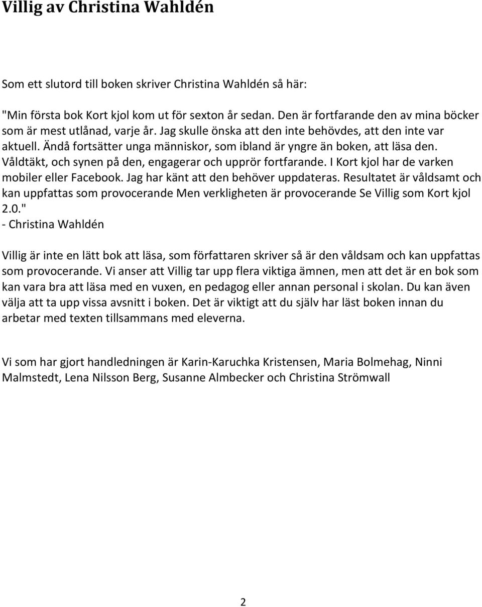 Villig av Christina Wahldén - PDF Free Download