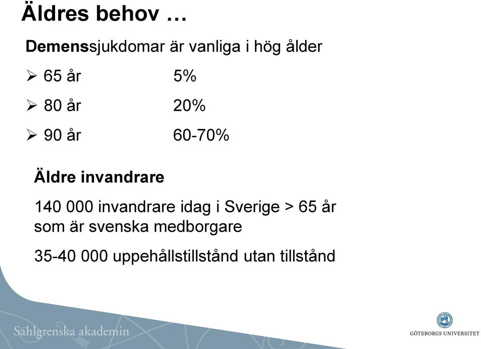 000 invandrare idag i Sverige > 65 år som är svenska
