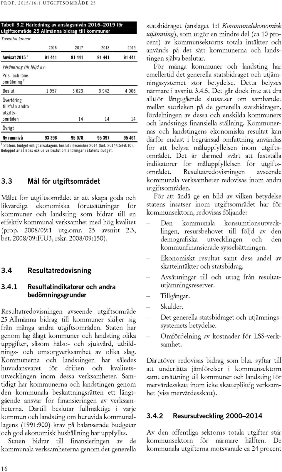 Pris- och löneomräkning 2 Beslut 1 957 3 623 3 942 4 006 Överföring till/från andra utgiftsområden 14 14 14 Övrigt Ny ramnivå 93 398 95 078 95 397 95 461 1 Statens budget enligt riksdagens beslut i