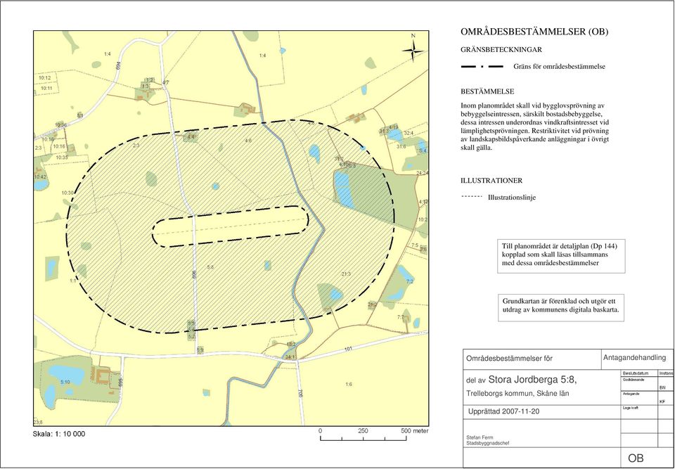 ILLUSTRATIONER Illustrationslinje Till planområdet är detaljplan (Dp 144) kopplad som skall läsas tillsammans med dessa områdesbestämmelser Grundkartan är förenklad och utgör ett