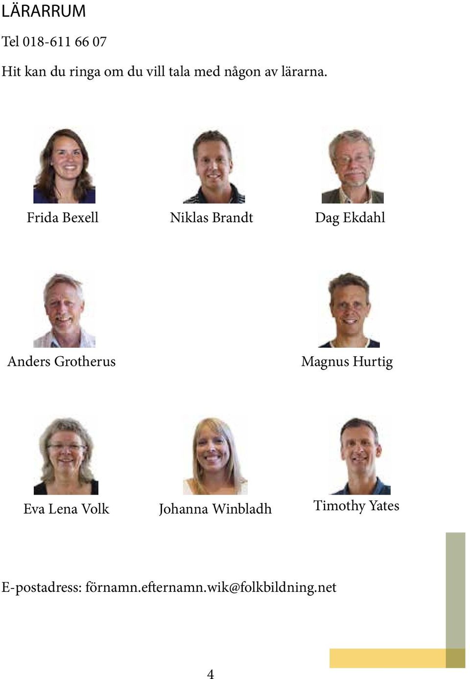 Frida Bexell Niklas Brandt Dag Ekdahl Anders Grotherus Magnus