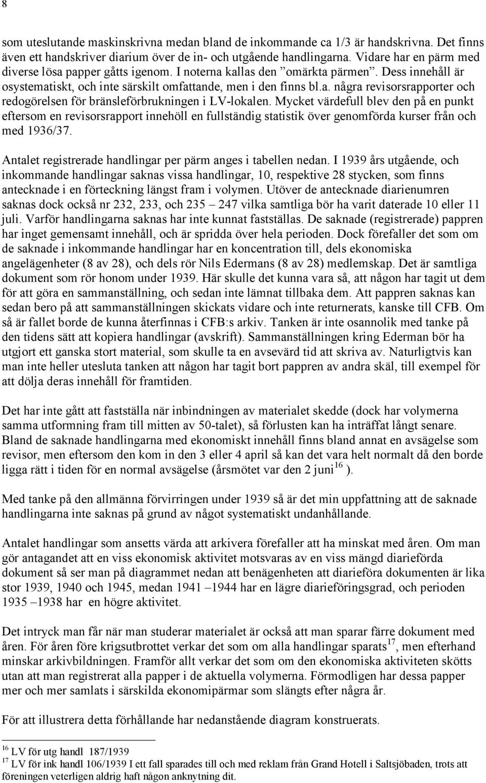 Mycket värdefull blev den på en punkt eftersom en revisorsrapport innehöll en fullständig statistik över genomförda kurser från och med 1936/37.