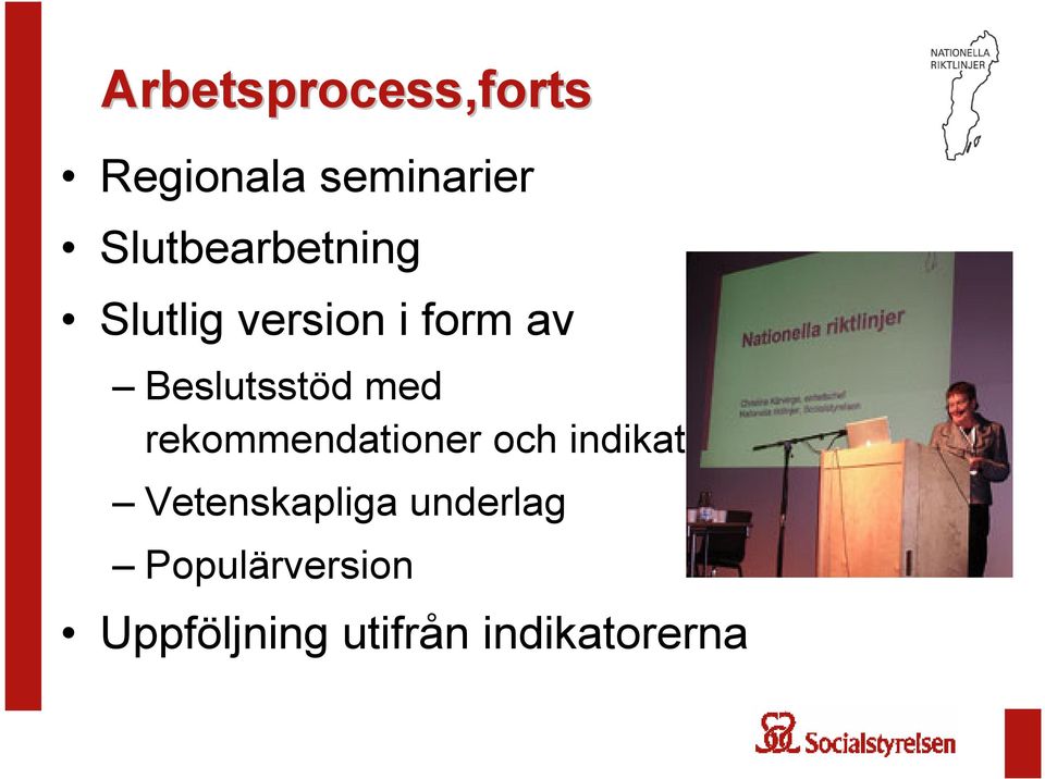Beslutsstöd med rekommendationer och indikatorer