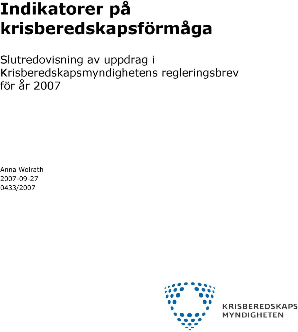 Krisberedskapsmyndighetens