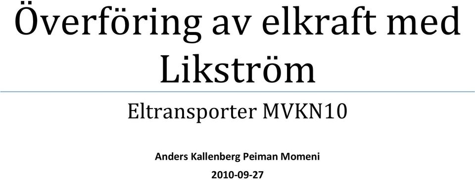 Eltransporter MVKN10