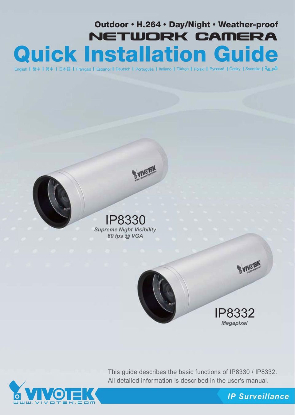 Português Italiano Türkçe Polski Русский Česky Svenska IP8330 Supreme Night Visibility