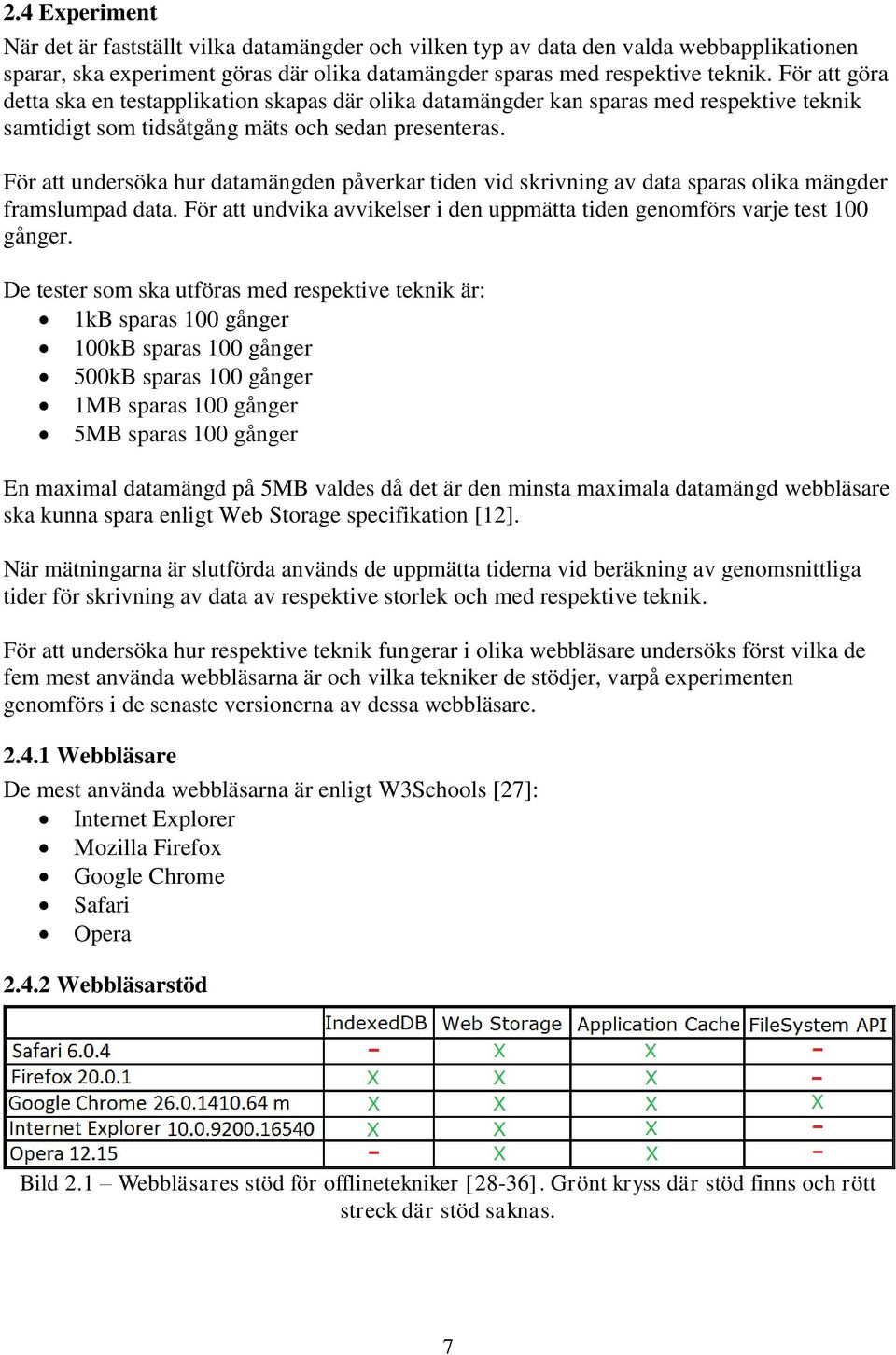 För att undersöka hur datamängden påverkar tiden vid skrivning av data sparas olika mängder framslumpad data. För att undvika avvikelser i den uppmätta tiden genomförs varje test 100 gånger.