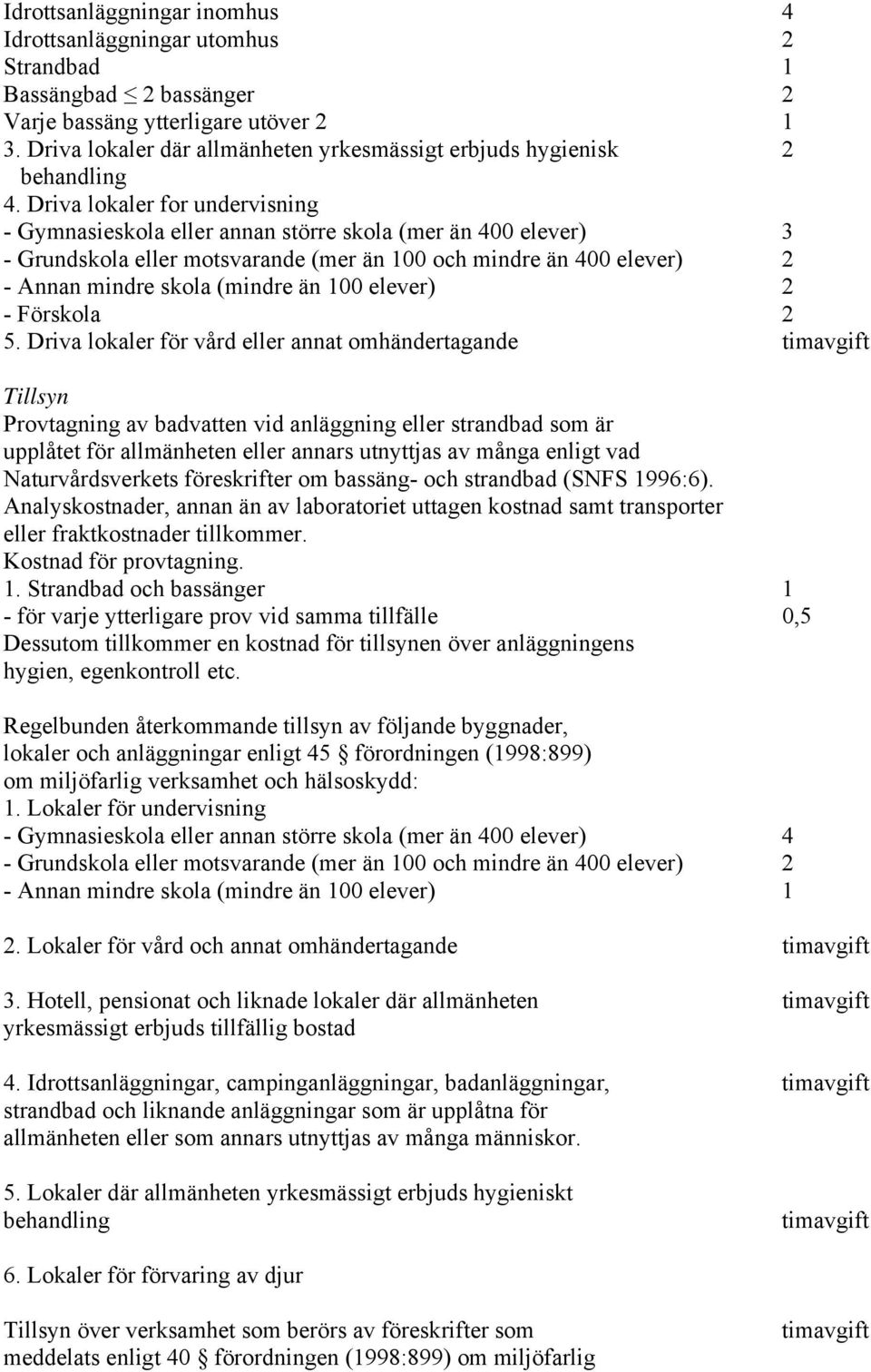 Driva lokaler for undervisning - Gymnasieskola eller annan större skola (mer än 400 elever) 3 - Grundskola eller motsvarande (mer än 100 och mindre än 400 elever) 2 - Annan mindre skola (mindre än