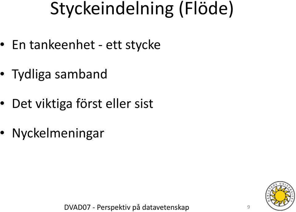 Tydliga samband Det viktiga