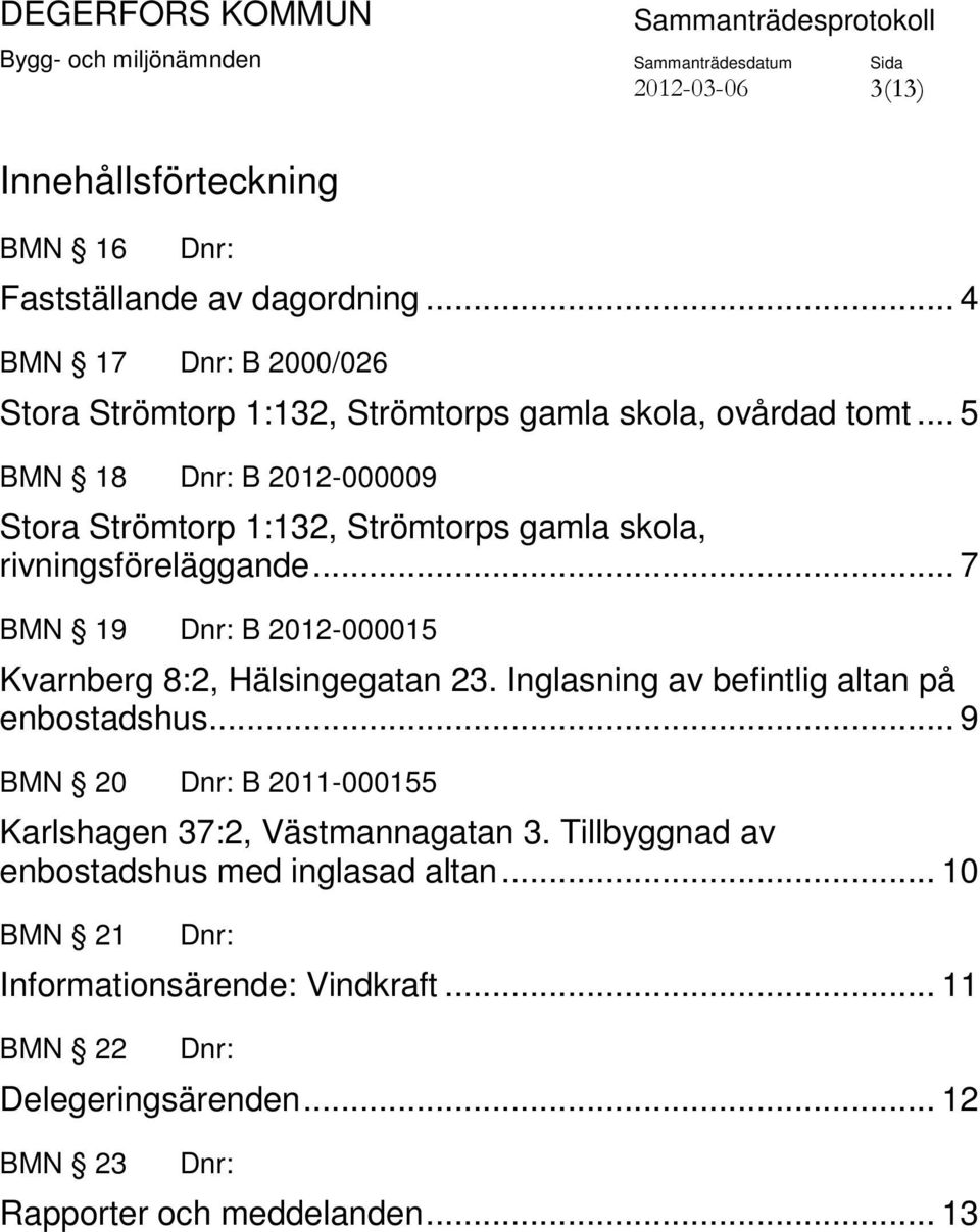 .. 5 BMN 18 B 2012-000009 Stora Strömtorp 1:132, Strömtorps gamla skola, rivningsföreläggande.