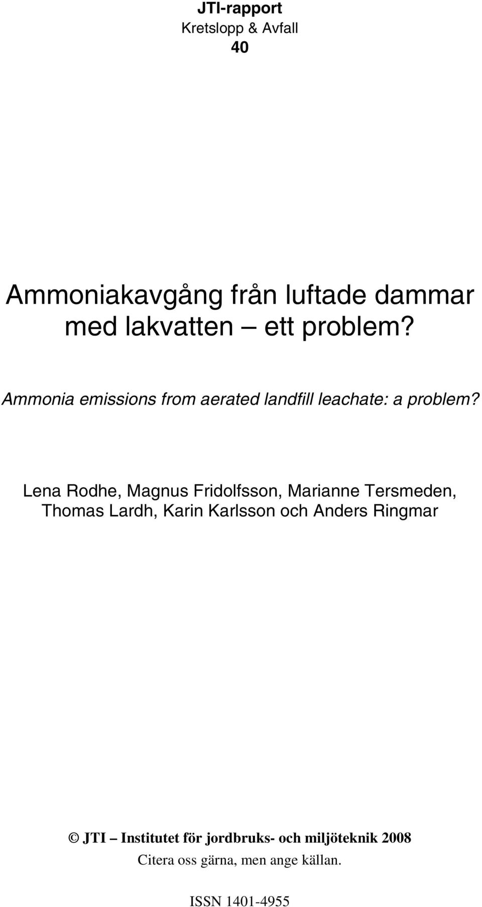 Ammonia emissions from aerated landfill leachate: a problem?
