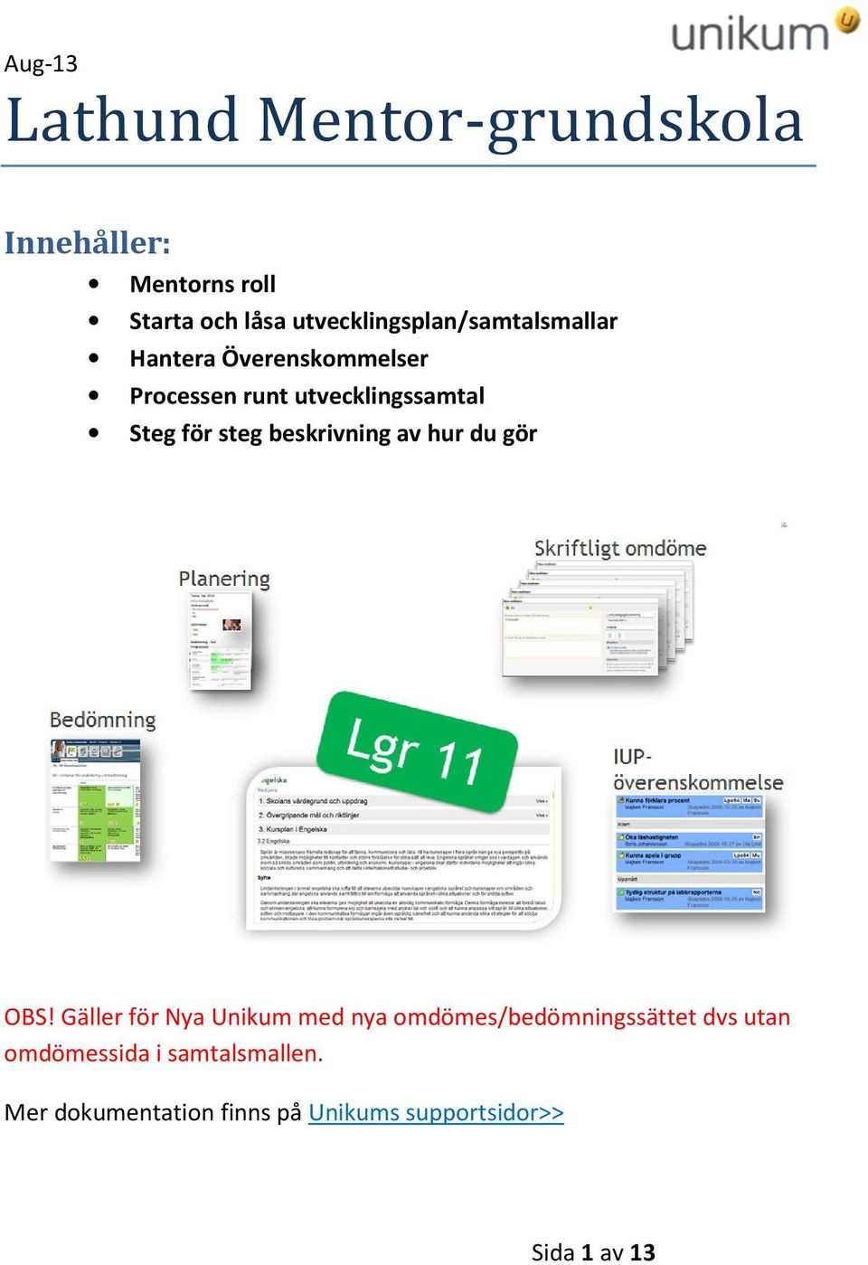 Steg för steg beskrivning av hur du gör OBS!