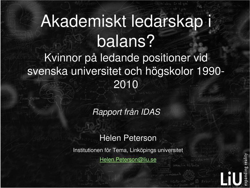 universitet och högskolor 19902010 Rapport från IDAS
