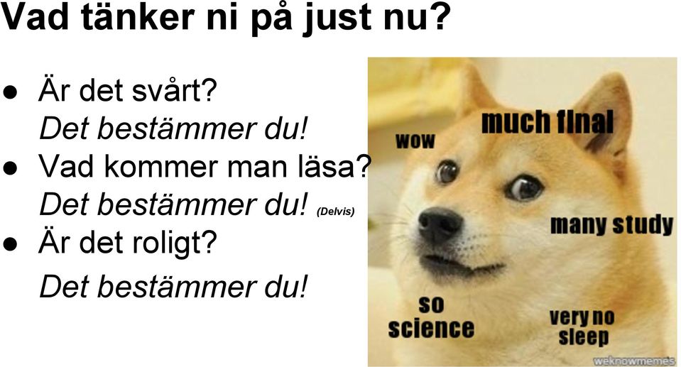 Vad kommer man läsa?